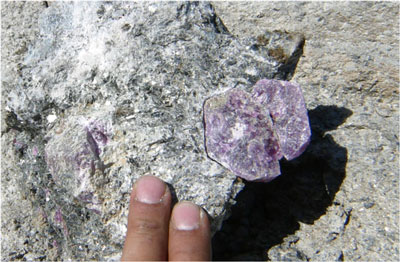 Large pink sapphire sample from Greenland