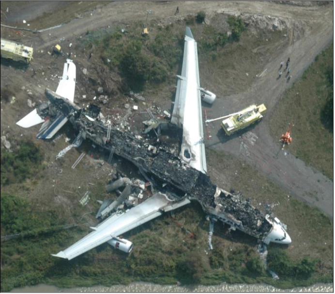 burned aircraft