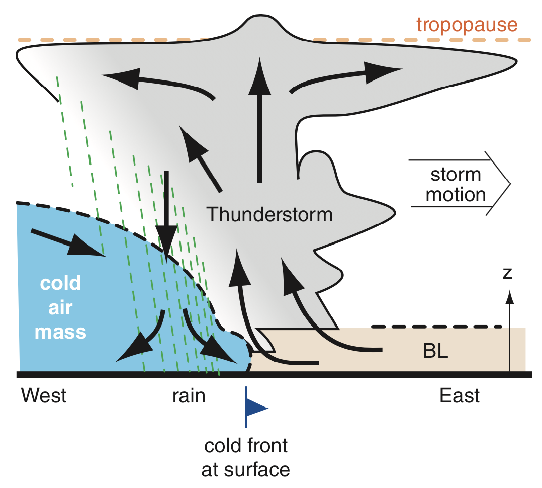 squall line thunderstorm cross section