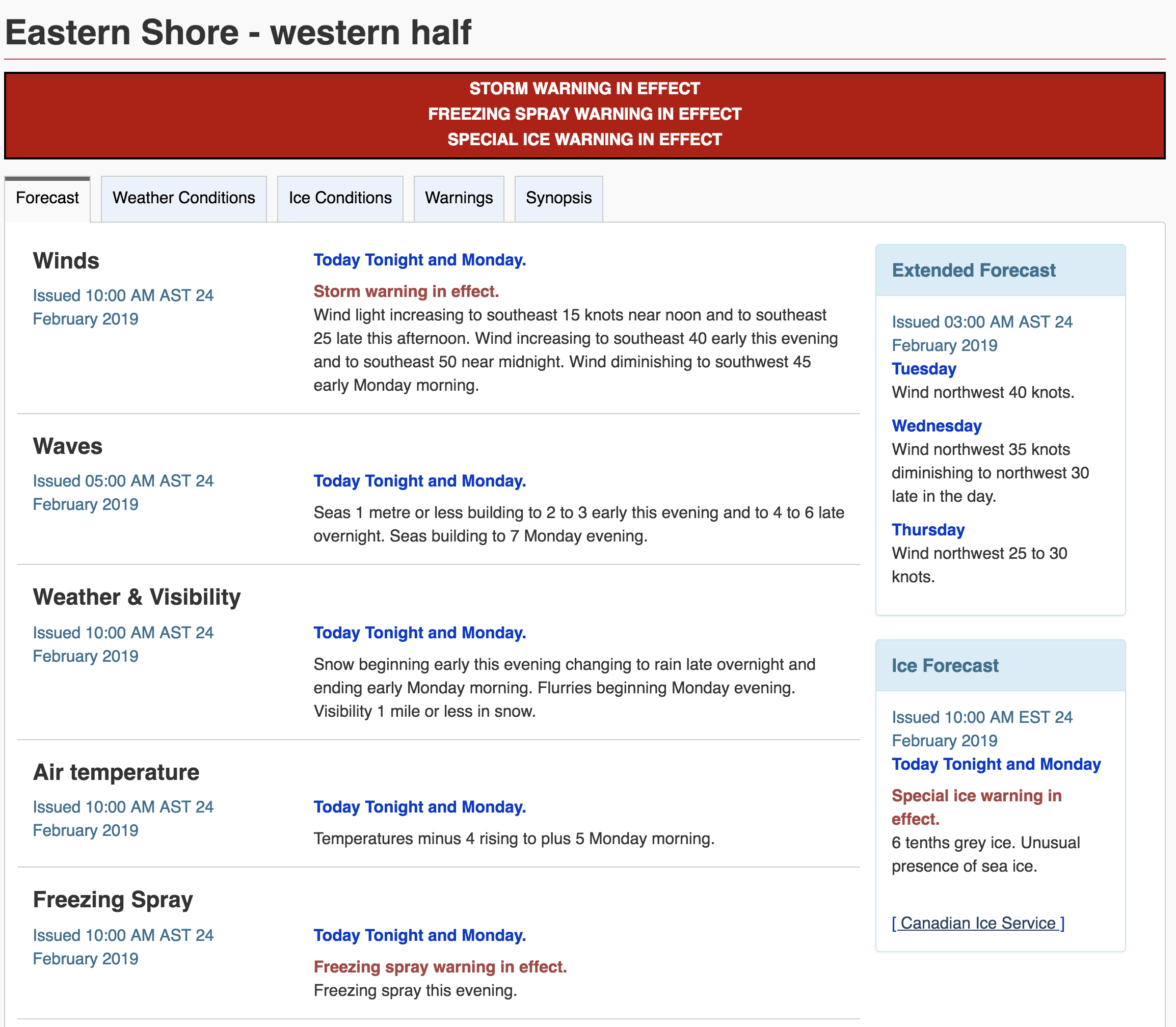 sample warnings near nova scotia