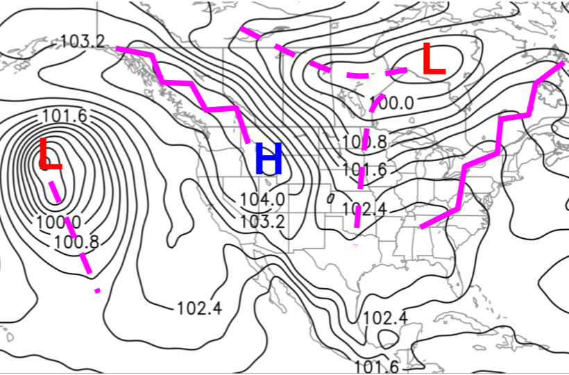 Weather Map Showing High Low Pressure United States Map
