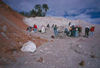 Contact between Kelsey Lake kimberlite (lighter coloured) and Precambrian         Sherman Granite (orange), CO State Line District.
