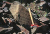 Chisel marks on basalt column, B.C..