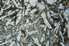 Sub-ophitic texture , Chilcotin Group Basalt, B.C.. Note clinopyroxenes         partially surrounding plagioclase laths.